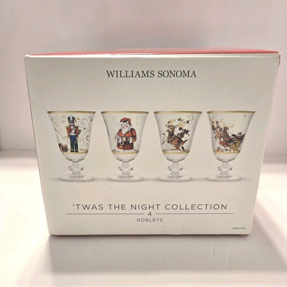 Williams Sonoma 'Twas the Night Before Christmas Goblets, 9-oz, Set of 4